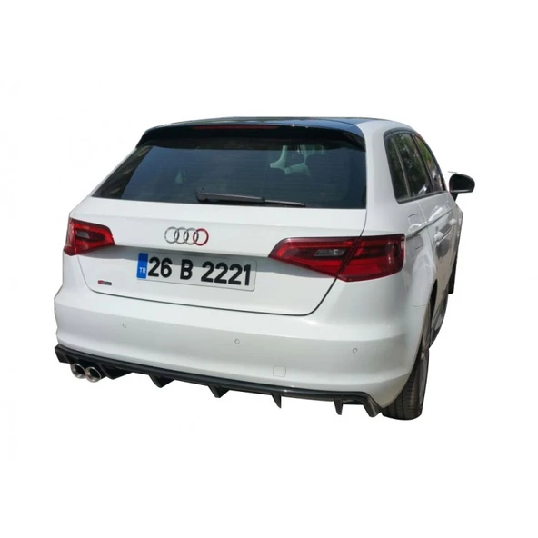Audi A3 8V 2012 - 2016 Plastik Arka Tampon Eki - Difüzör (Plastik) ürün görseli 1
