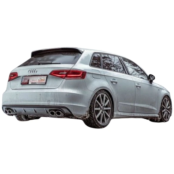 Audi A3 8V HB 2012 - 2016 S3 Arka Tampon Eki - Difüzör (Plastik) ürün görseli 1