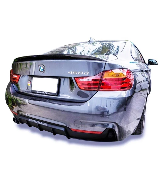 Bmw 4 Serisi F32 F33 F36 M Performance Soldan Çift Çıkış Arka Tampon Eki - Difüzör (Plastik) ürün görseli 1