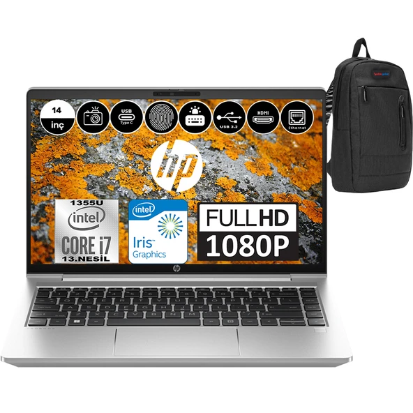 Hp Probook 440 G10 Intel Core I7 1355U 32GB 1tb SSD Intel® Iris® Xᵉ Windows 11 Pro 14" Fhd Taşınabilir Bilgisayar 725Q6EAP07 + Zetta Çanta ürün görseli 1