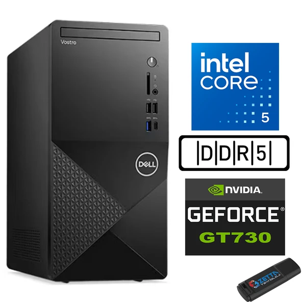 Dell Vostro 3030 mt Intel Core I5 12400 24GB Ddr5 256GB SSD Ubuntu Nvidia GT730-4GB Masaüstü Bilgisayar N3030I5GT730U11 + Zetta USB Bellek ürün görseli 1