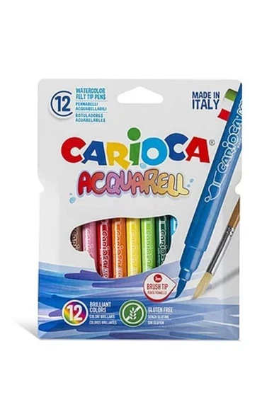 CARIOCA Acquarell Fırça Uçlu Keçeli Boya Kalemi 12'li ürün görseli 1