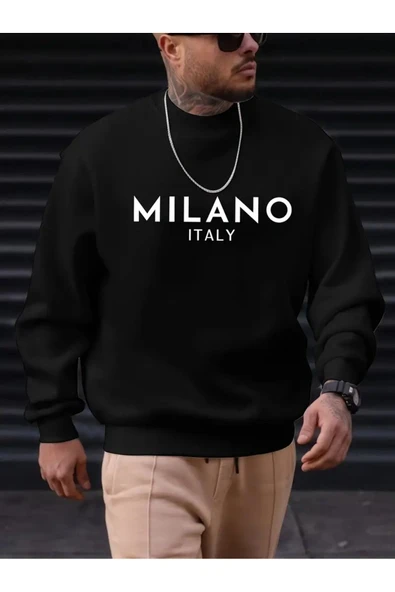 Sweatshirt Milano Baskılı Şardonlu ve Pamuklu yumuşak kalın ürün ürün görseli 1