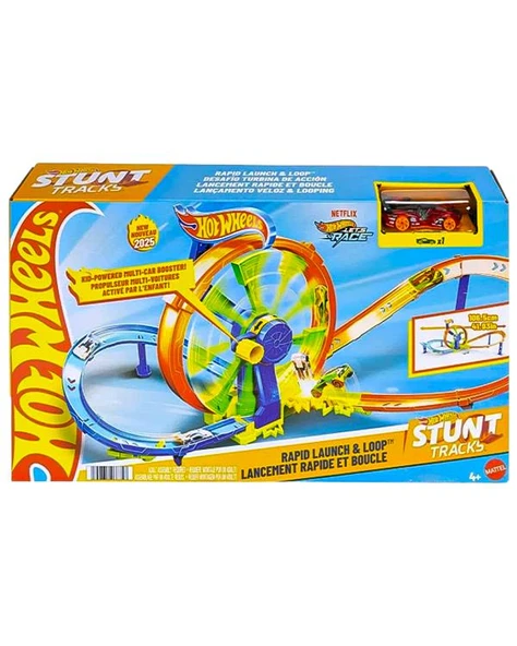 Hot Wheels Hızlı Fırlatma ve Döngü Parkuru Oyun Seti JBX65 ürün görseli 1