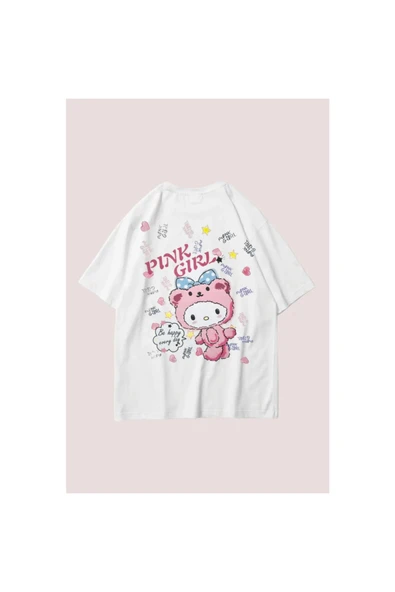 PINK  GIRL özel tasarım model baskılı Tshirt ürün görseli 1