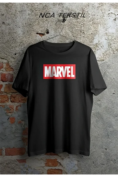 Marvel Baskılı Original Ünisex Yazlık T-shirt Siyah ürün görseli 1