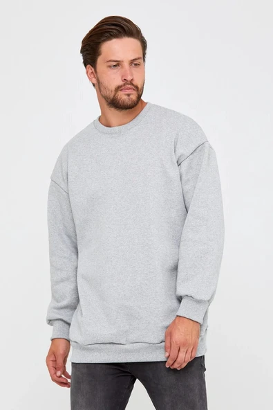 Sweatshirt Unisex Baskısız Bisiklet Yaka Oversize Sweatshirt ürün görseli 1