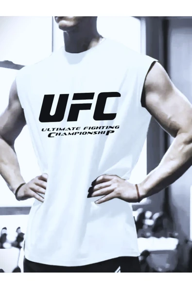 UFC tasarım Baskılı özel Unisex Kolsuz  Tshirt ürün görseli 1