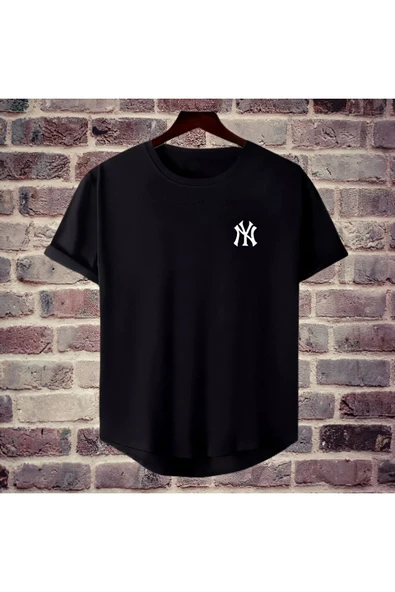 NY Baskılı Original Ünisex Yazlık T-shirt Siyah ürün görseli 1