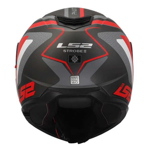 LS2 STROBE 2 PHANTOM MAT TITANIUM-GRİ-KIRMIZI KASK - Resim 3
