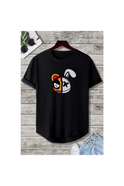 Yeni Sezon Unisex Dijital Baskılı Altı Oval Kesim Slim Fit T-shirt ürün görseli 1