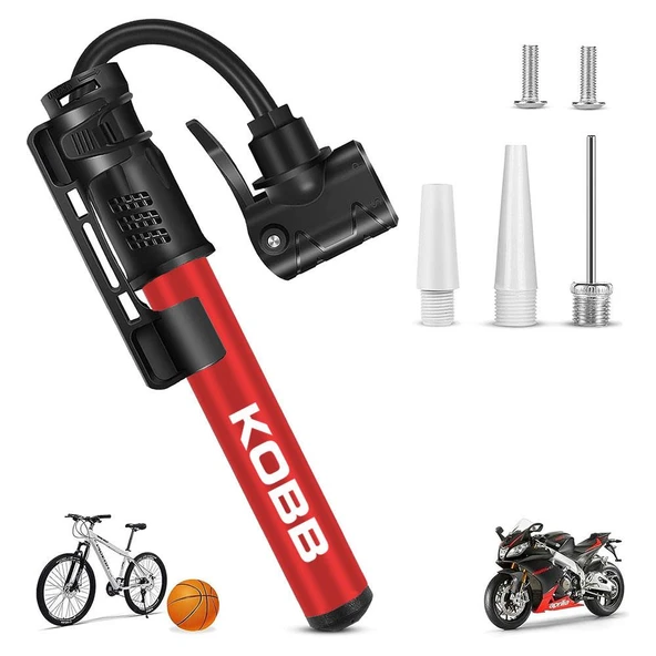 KOBB KB2203 87 PSI Bisiklet Lastik Şişirme Taşınabilir Mini El Pompası + Bisiklet Montaj Aparatı ürün görseli 1