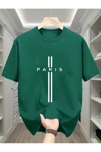 Paris dik çizgi Baskılı özel tasarım Unisex Tshirt ürün görseli 1