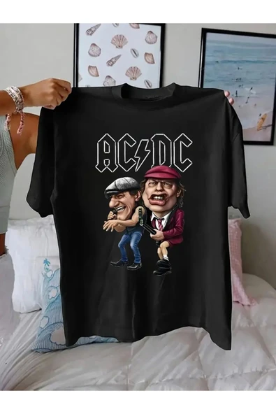 Tshir AC ve DC Baskılı Pamuklu Original Ünisex Yazlık T-shirt ürün görseli 1