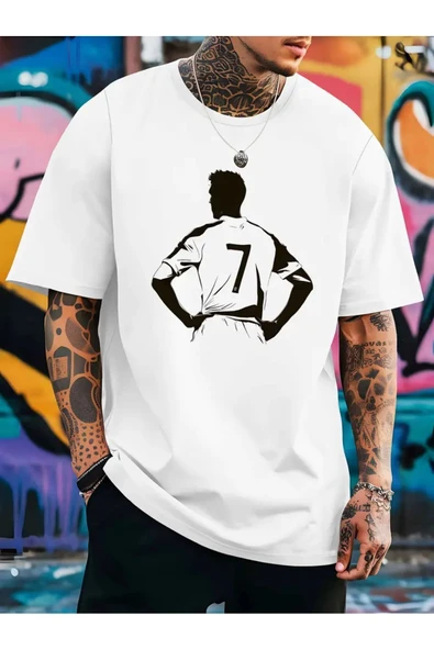 CR7  tasarım Baskılı özel Unisex Tshirt ürün görseli 1