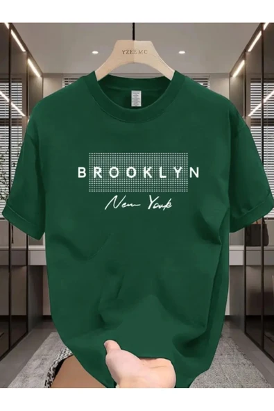Brooklyn NY imza tasarım Baskılı özel Unisex Tshirt ürün görseli 1