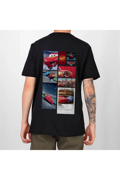 SALLY and MCQUEN Sırt Baskılı  özel Tasarım model baskılı Tshirt ürün görseli 1