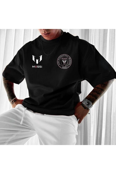 Lionel Messi Inter Miami tasarım Baskılı özel Unisex Tshirt ürün görseli 1
