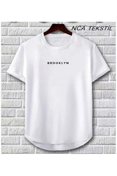 Broklyn Baskılı Original Ünisex Yazlık T-shirt Beyaz ürün görseli 1