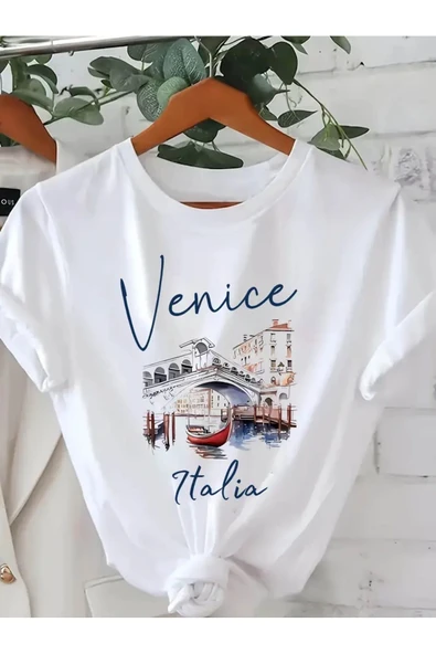 Venice İtaly Baskılı Oversize Tshirt ürün görseli 1