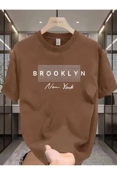 Brooklyn NY imza tasarım Baskılı özel Unisex Tshirt ürün görseli 1
