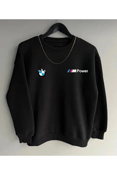 BMW Baskılı Original Ünisex kışlık Sweatshirt Siyah ürün görseli 1