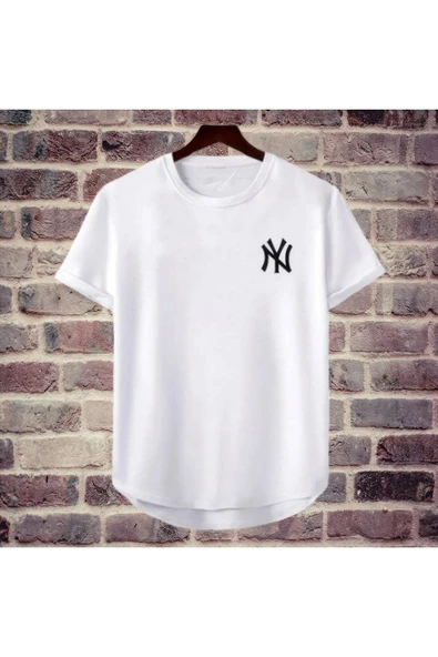 NY Baskılı Original Ünisex Yazlık T-shirt Beyaz ürün görseli 1