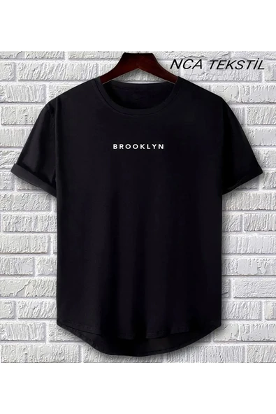 Broklyn Baskılı Original Ünisex Yazlık T-shirt Siyah ürün görseli 1