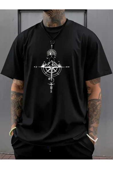 Pusula Baskılı özel tasarım Unisex Tshirt ürün görseli 1