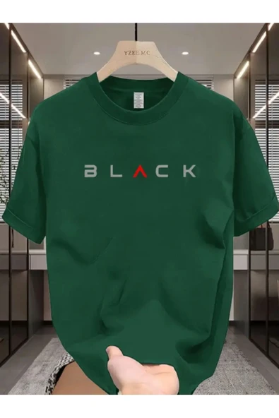 BLACK Baskılı özel tasarım Unisex Tshirt ürün görseli 1