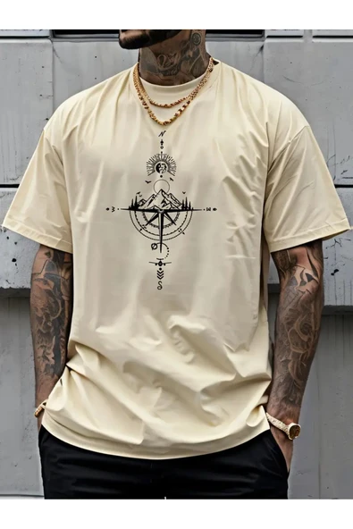 Pusula Baskılı özel tasarım Unisex Tshirt ürün görseli 1