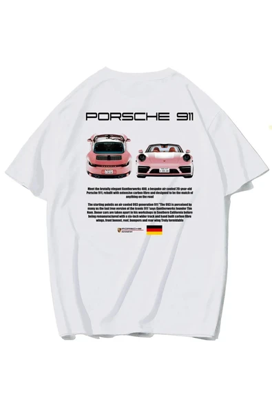 911 Porsche Baskılı özel tasarım Unisex Tshirt ürün görseli 1