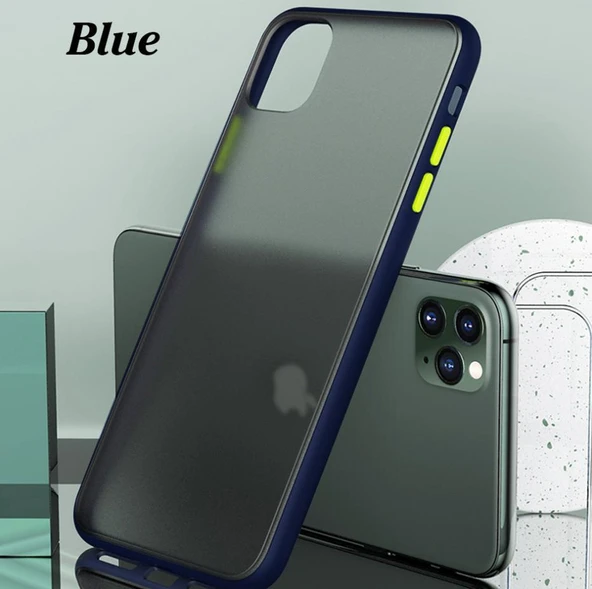 iPhone 11 Kılıf Mat Yüzey Renkli Kenar Silikon ürün görseli 1