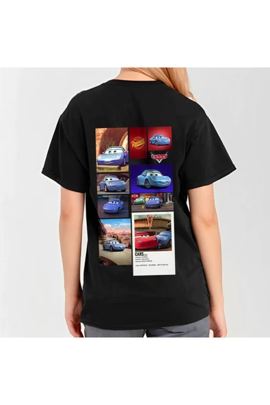 SALLY and MCQUEN Sırt Baskılı  özel Tasarım model baskılı Tshirt ürün görseli 1