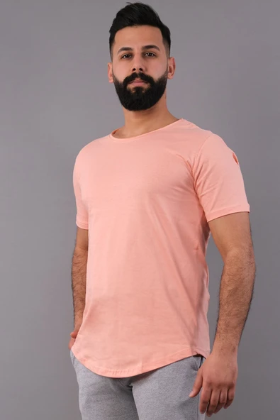 Pudra Rengi Erkek Tişört Oval Kesimli Slim Fit Tişört Standart Kesim (psokt-s) ürün görseli 1