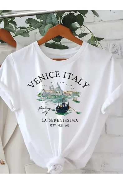 La Serenıssıma Baskılı Oversize Tshirt ürün görseli 1