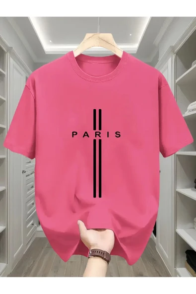 Paris dik çizgi Baskılı özel tasarım Unisex Tshirt ürün görseli 1