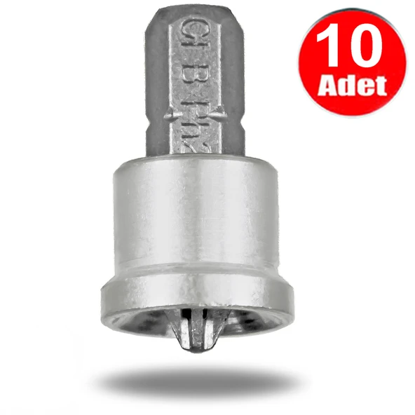 Stoplu Bits Yıldız Uç Ph2 Alçıpan Şapkalı Limitli Vidalama Matkap Ucu -10 Adet ürün görseli 1