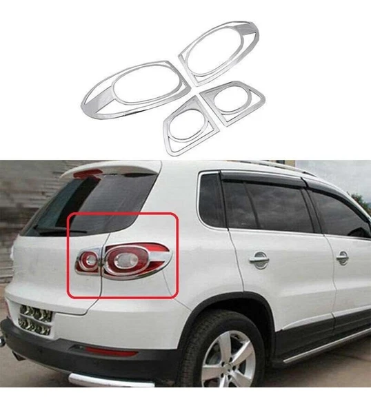 Volkswagen Tiguan Uyumlu 2008 2011 Arka Stop Kaplama ABS(Plastik)  Krom ürün görseli 1
