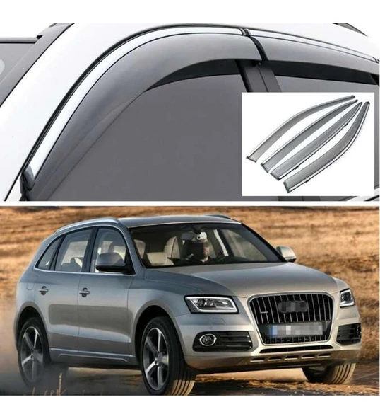 Audi Q5 Uyumlu 2010 2017 Kromlu Cam Rüzgarlığı İthal ürün görseli 1
