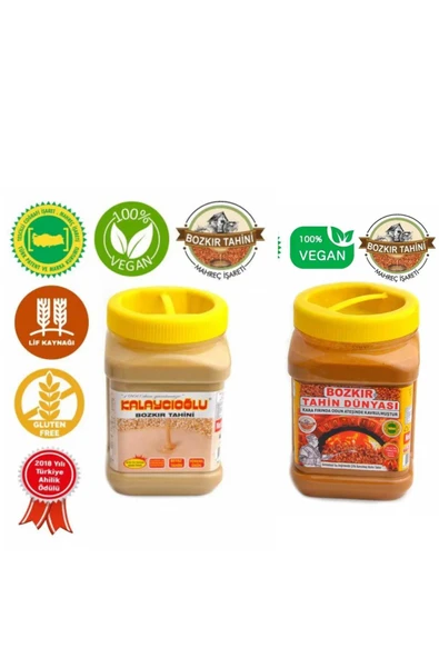 Bozkır Tahin Merkezi Bozkır Beyaz Tahin 935 gr & Bozkır Kavrulmuş Tahin 935 gr (taş değirmen&doğal) ürün görseli 1