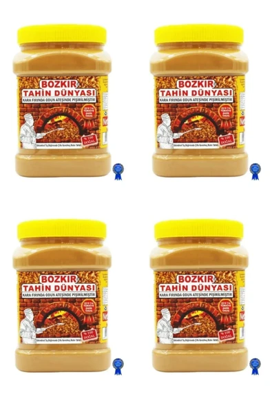 Bozkır Tahin Merkezi Odun Ateşinde Kavrulmuş Bozkır Tahini 935 gr - 4 adet ( taş değirmen & doğal) ürün görseli 1