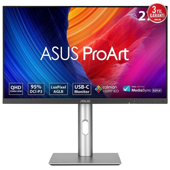 ASUS 27" IPS PROART PA278CFRV 5MS 100HZ HDMI-DP USBC GRAFİK TASARIM MONİTÖRÜ 2560X1440 ürün görseli 1