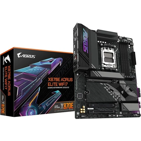 GIGABYTE X870 AORUS ELITE WIFI-7 DDR5 HDMI DP PCIe 16X v5.0 AM5 ATX ürün görseli 1