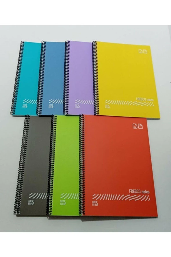 Gıpta Fresco A4 Spiralli Düz Plastik Defter 60 Yaprak Kareli 4931 (12 Li Paket) ürün görseli 1