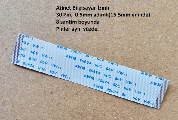 Awm 20624 80C 60V Vw-1 Flex Kablo 30 Pin, 8Cm, 30-0.5-8A ürün görseli 1