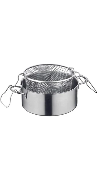 BY Kardelen Fritöz Tencere 22 cm - İnox - BYG1001 ürün görseli 1
