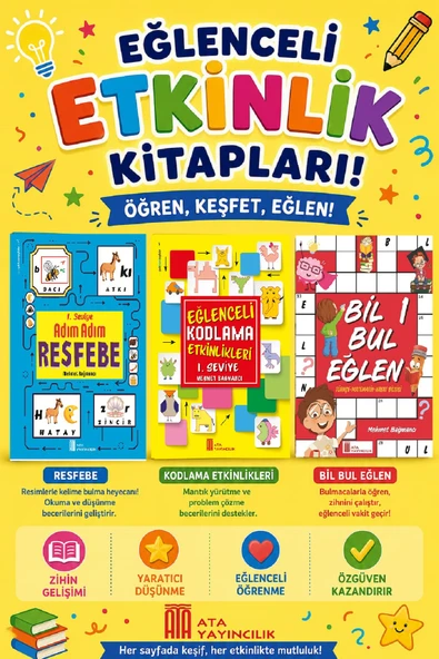 1.Sınıf Eğlenceli Ev ve Sınıf Etkinlik Seti ürün görseli 1