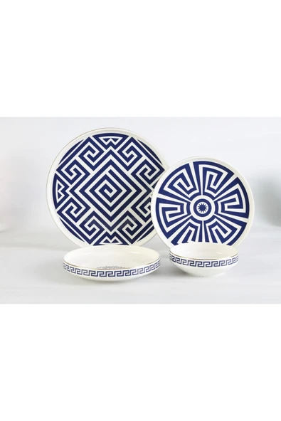 OMS 11158 - Aquamarine - 24 Parça, Modern, Çağdaş Tasarımlı 1. Sınıf Porselen Yemek Takımı ürün görseli 1