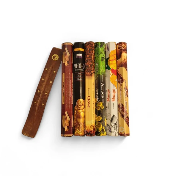 Palo Santo, Mi Lo Fo, Clove, Arruda, Mango, Cinnamon Sandal 6x20 Tütsü-Hediyeli ürün görseli 1